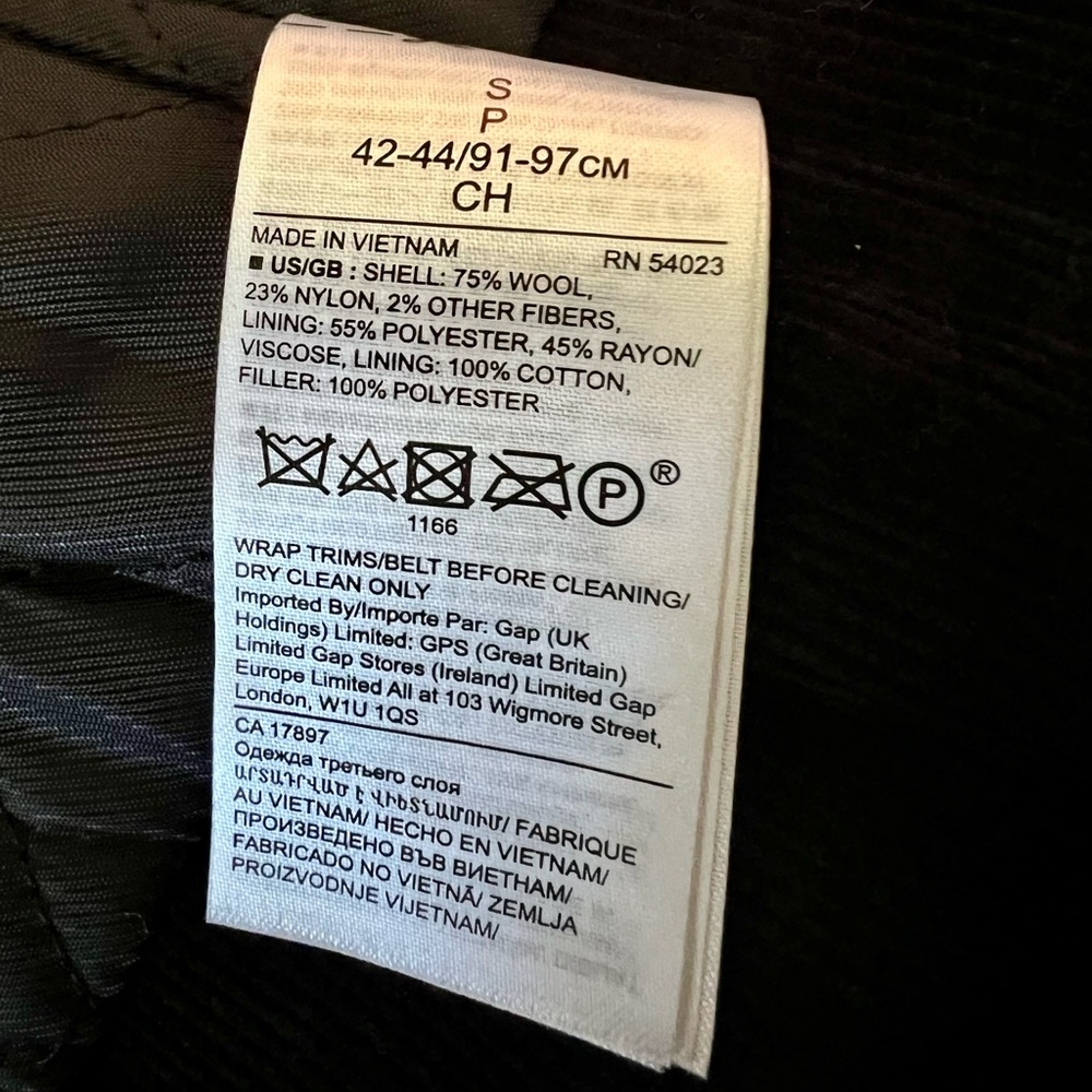 🤎Banana Republic Italian Wool Olive Pea Coat • Mario Bellucci Fabric • Rare - Picture 5 of 8